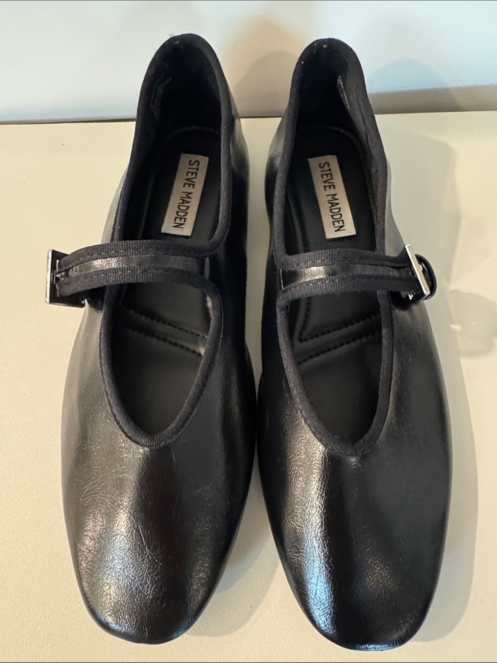 Steve Madden Black Mary Jane adjustable Strap Flats